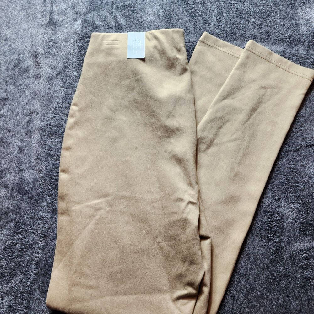 New Ashley Stewart Women's Beige/khaki  Stretch Pull On Legging Size 10/12 NWT